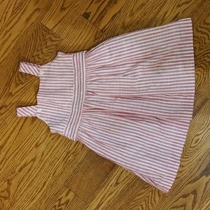 Striped Cotton Red & White Dress 4T